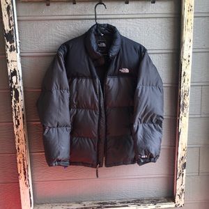 Youth black North Face down coat